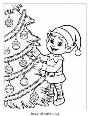 Elf boyama sayfası – el becerilerini geliştirir, boyama çalışması