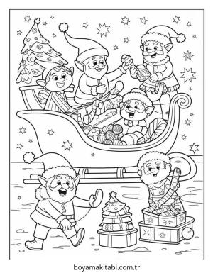 Elf boyama sayfası – okul öncesi, evde etkinlik