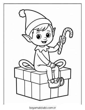 Elf boyama sayfası – boyama etkinliği, çocuk aktivitesi
