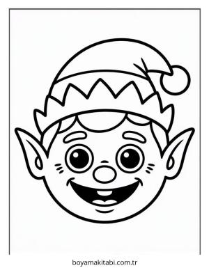 Elf boyama sayfası – renkli çizimler, okul öncesi