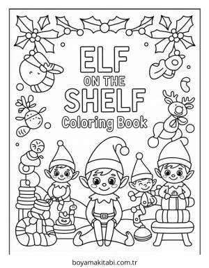 Elf boyama sayfası – çizgi film temalı, basit çizim