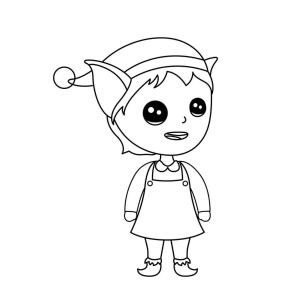 Elf boyama sayfası,  coloring page, Sevimli Küçük Elf, 