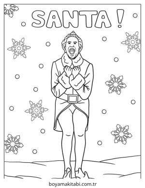 Elf boyama sayfası – okul öncesi, evde etkinlik
