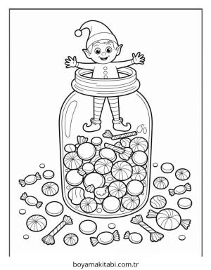 Elf boyama sayfası – PDF indir, sevimli karakter
