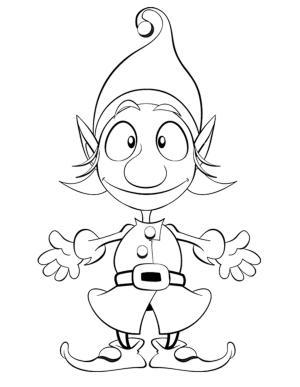 Elf boyama sayfası,  coloring page, Komik Elf, 