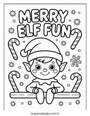 Elf boyama sayfası – keyifli zaman, renkli çizimler