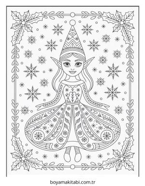 Elf boyama sayfası – eğlenceli etkinlik, el becerilerini geliştirir