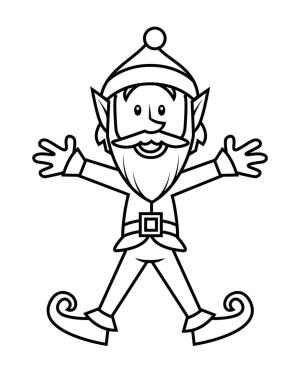 Elf boyama sayfası,  coloring page, Mutlu Yaşlı Elf, 