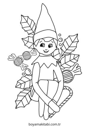 Elf boyama sayfası – kolay boyama, eğitici aktivite