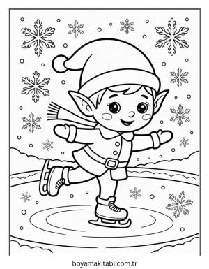 Elf boyama sayfası – basit çizim, kolay boyama