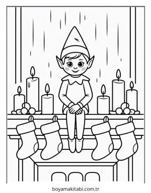 Elf boyama sayfası – basit çizim, kolay boyama
