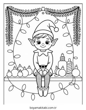 Elf boyama sayfası – kolay boyama, eğitici aktivite