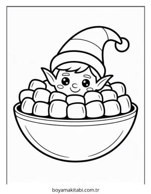Elf boyama sayfası – yaratıcılık, eğlenceli etkinlik
