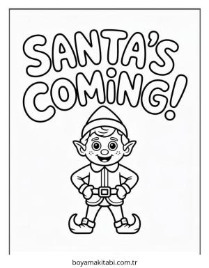 Elf boyama sayfası – sevimli karakter, sanatsal çalışma