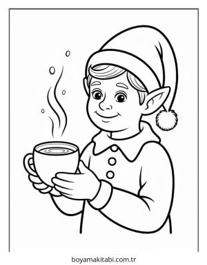 Elf boyama sayfası – okul öncesi, evde etkinlik