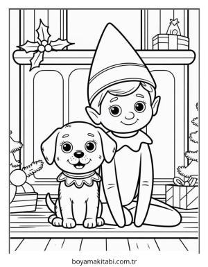 Elf boyama sayfası – eğlenceli etkinlik, el becerilerini geliştirir