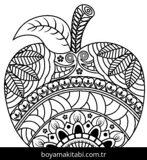 Elma boyama sayfası – evde etkinlik, ücretsiz yazdır