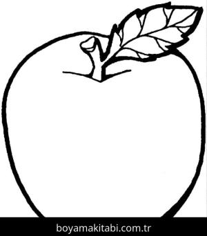 Elma boyama sayfası – sanatsal çalışma, çocuklar için