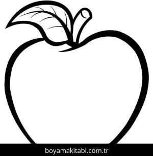 Elma boyama sayfası – PDF indir, sevimli karakter