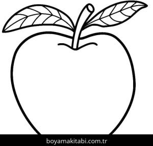 Elma boyama sayfası – boyama çalışması, yaratıcılığı geliştirir