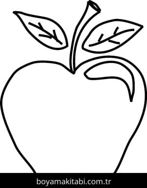 Elma boyama sayfası – çocuklar için, çizgi film temalı