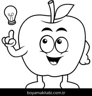 Elma boyama sayfası – okul öncesi, evde etkinlik