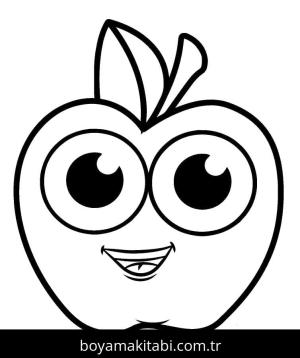 Elma boyama sayfası – keyifli zaman, renkli çizimler