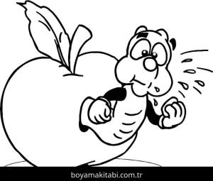 Elma boyama sayfası – sanatsal çalışma, çocuklar için