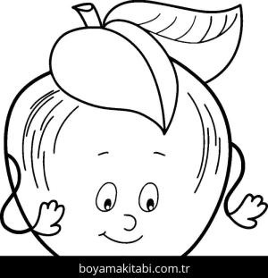 Elma boyama sayfası – boyama etkinliği, çocuk aktivitesi