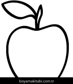 Elma boyama sayfası – renkli çizimler, okul öncesi