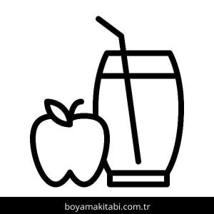 Elma boyama sayfası – yaratıcılık, eğlenceli etkinlik