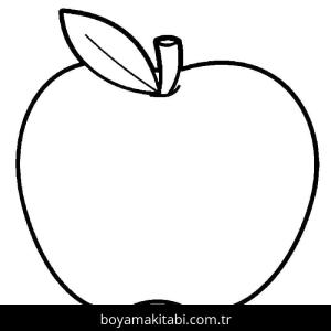Elma boyama sayfası – çocuk aktivitesi, PDF indir