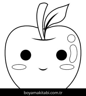 Elma boyama sayfası – çocuklar için, çizgi film temalı