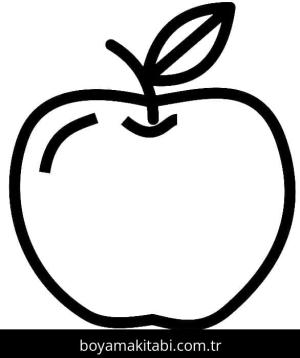 Elma boyama sayfası – çizgi film temalı, basit çizim