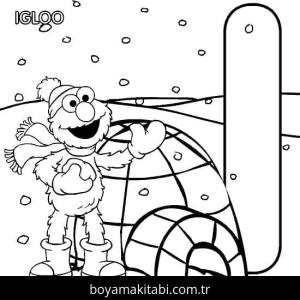 Elmo boyama sayfası – basit çizim, kolay boyama