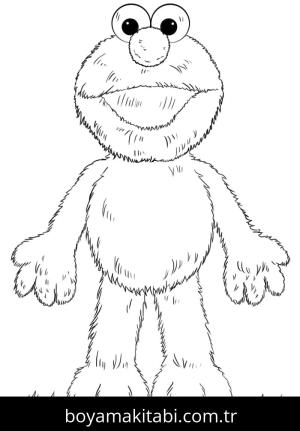 Elmo boyama sayfası – sevimli karakter, sanatsal çalışma