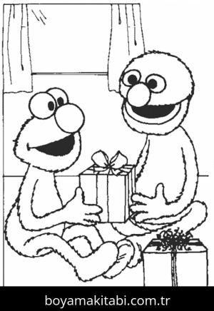 Elmo boyama sayfası – keyifli zaman, renkli çizimler