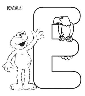 Elmo boyama sayfası,  coloring page, Su aygırı ile Elmo, 