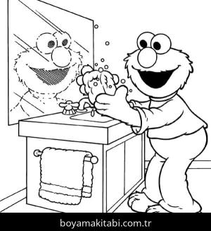 Elmo boyama sayfası – sevimli karakter, sanatsal çalışma