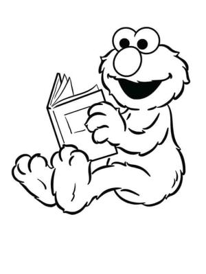 Elmo boyama sayfası,  coloring page, Elmo okuma Kitabı, 