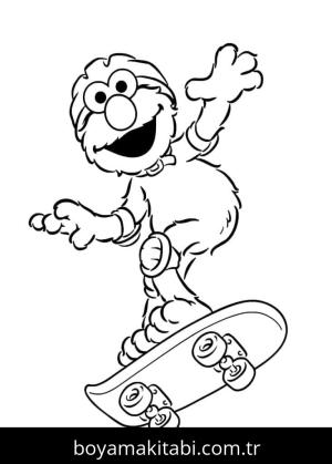 Elmo boyama sayfası – çizgi film temalı, basit çizim