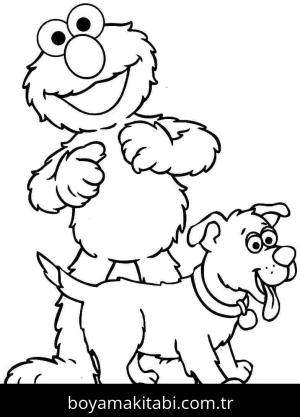 Elmo boyama sayfası – çizgi film temalı, basit çizim