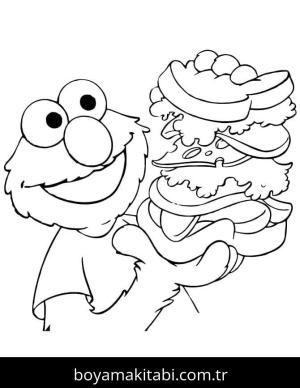 Elmo boyama sayfası – çocuk aktivitesi, PDF indir