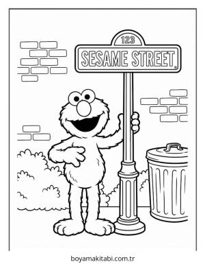 Elmo boyama sayfası – yaratıcılık, eğlenceli etkinlik