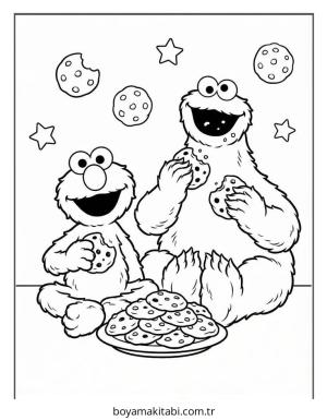 Elmo boyama sayfası – sanatsal çalışma, çocuklar için