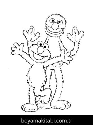 Elmo boyama sayfası – el becerilerini geliştirir, boyama çalışması