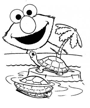 Elmo boyama sayfası,  coloring page, Elmo ve Kaplumbağalar, 