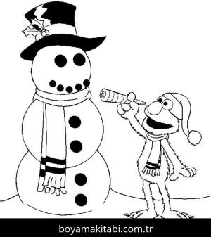 Elmo boyama sayfası – el becerilerini geliştirir, boyama çalışması