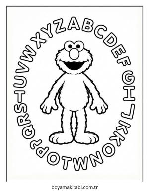 Elmo boyama sayfası – el becerilerini geliştirir, boyama çalışması