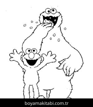 Elmo boyama sayfası – basit çizim, kolay boyama